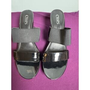 Chaps Ralph Lauren Rhoda Black Stretch Wedges, Size 9.5